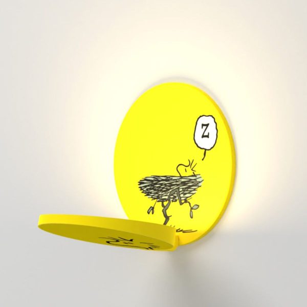 Peanuts Gravy 5 in. LED Warm White Wall Light Yellow Hardwired Woodstock Gravy Sale