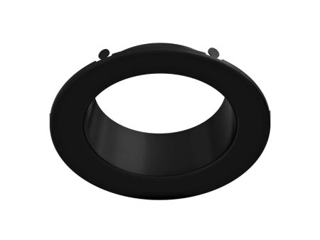 4  Round Trim for Commercial Downlights, Smooth Black Finish Cheap