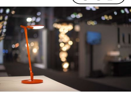 Splitty Matte Orange Contemporary LED Desk Lamp with Table Base and USB Port For Discount