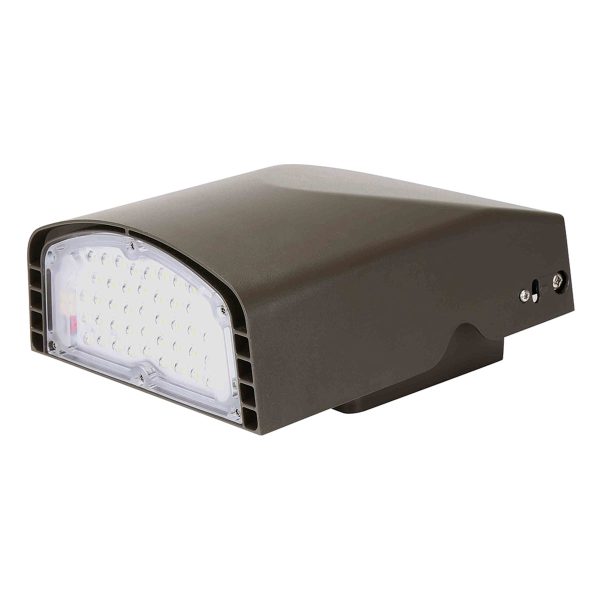 LED Adjustable Wall Pack, 16-40W, 5600 Lumens, 30K 40K 50K, On Off Photocell, 120-277V, Bronze Supply