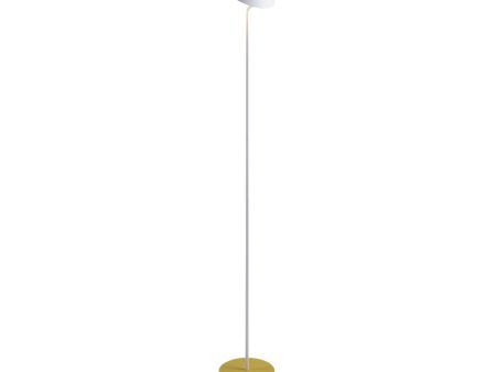 Royyo Matte White with Honeydew Felt Contemporary LED Floor Lamp with USB Port Discount