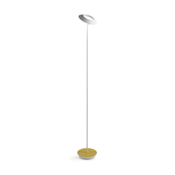 Royyo Matte White with Honeydew Felt Contemporary LED Floor Lamp with USB Port Discount