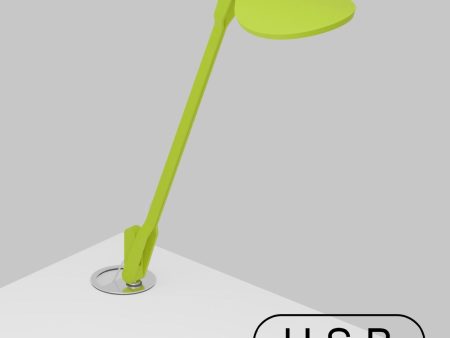 Splitty Matte Leaf Green Contemporary LED Desk Lamp with Grommet Mount and USB Port Online Hot Sale