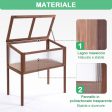 EasyComfort Mini Serra da Giardino Rialzata in Legno e Policarbonato con Tetto Apribile, 90x50x93cm Discount