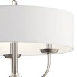 Kennewick 20  3-Light Chandelier with Fabric Drum Shade, Brushed Nickel Finish Discount