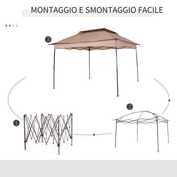 Easycomfort Gazebo da Giardino 3.3x3.3 m in Acciaio e Poliestere con Zanzariera Impermeabile Richiudibile Online Hot Sale