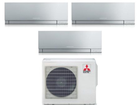 Climatizzatore Condizionatore Mitsubishi Electric Trial Split Inverter serie KIRIGAMINE ZEN SILVER MSZ-EF 7+7+18 con MXZ-3F54VF R-32 Wi-Fi Integrato Colore Argento 7000+7000+18000 Online