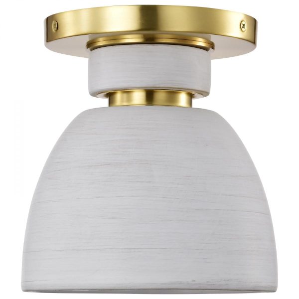 Collins 8  Flush Mount Light, Brushed Brass Finish Supply