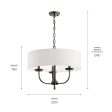 Kennewick 20  3-Light Chandelier with Fabric Drum Shade, Olde Bronze Finish Online Hot Sale