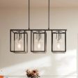 Kitner 42  3-Light Linear Chandelier with Clear Seeded Glass, Polished Nickel Finish Online Hot Sale