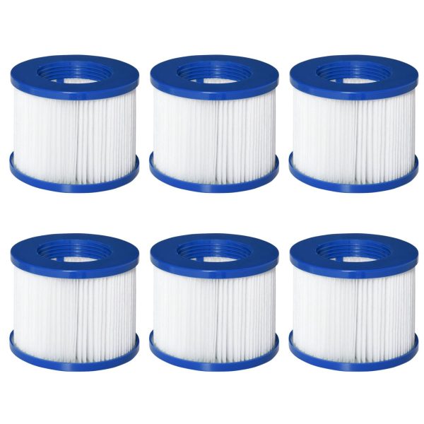 EASYCOMFORT Set di 6 Filtri di Ricambio per Piscina Idromassaggio Gonfiabile, in PP e TNT ?10x8cm Blu e Bianco Fashion