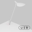 Splitty Matte White Contemporary LED Desk Lamp with Through-Table Mount and USB Port Discount