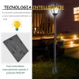 Easycomfort Lampada da Giardino Lampada da Terra LED da Esterno a Energia Solare Impermeabile IP44, 15x15x120 cm, Nero For Discount