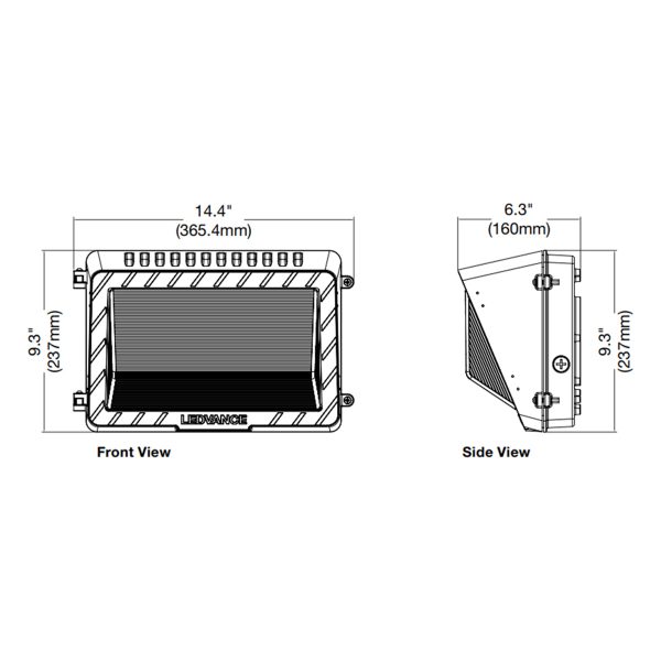 LED Wall Pack, 6000Lm, 20 30 40W, 30K 40K 50K, On Off Photocell, 120-347V, Battery Backup Supply