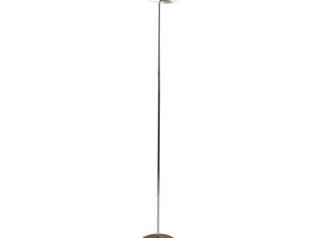 Royyo Chrome with Oiled Walnut Contemporary LED Floor Lamp with USB Port Online Sale