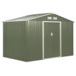 Easycomfort Casetta da Giardino con 2 Porte Scorrevoli e 4 Prese d Aria in Acciaio, 277x195x192cm, Verde Chiaro Supply