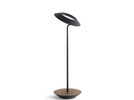 Royyo Matte Black With Oiled Walnut Modern LED Desk Lamp with USB Port Discount