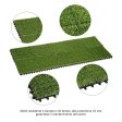 EASYCOMFORT Erba Sintetica per Giardino Set di 10pz 30x30cm Verde Scuro For Cheap