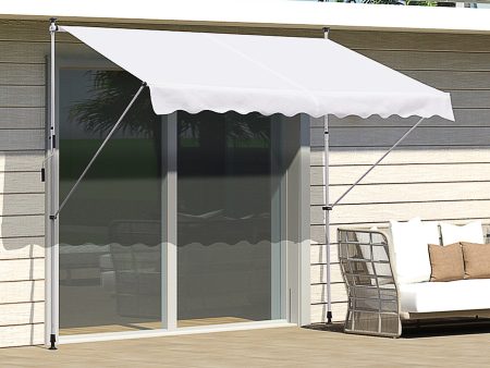 Easycomfort Tenda da Sole a Bracci 3x1.5m con Manovella e Struttura Telescopica, Bianco on Sale