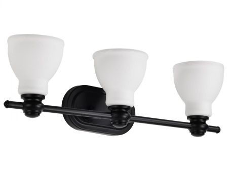 Russel 24  3 Lights Bathroom Vanity Light, Matte Black Finish Supply