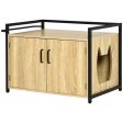 Easycomfort Mobile Lettiera per Gatti con 2 Ante e Ingresso Laterale, 82.3x51x54cm, Color Legno e Nero Online Hot Sale