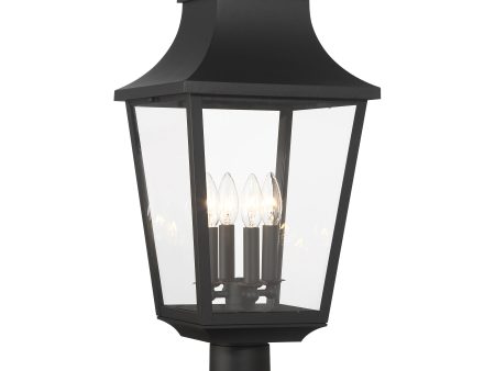 Altimeter 22  4 Lights Outdoor Post Light Black Finish For Sale