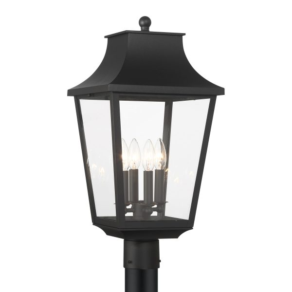 Altimeter 22  4 Lights Outdoor Post Light Black Finish For Sale