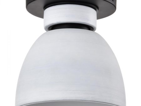 Collins 8  Flush Mount Light, Matte Black Finish For Sale