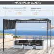 Easycomfort Gazebo a Pergola 3x3m in Acciaio con Tettuccio Scorrevole e 8 Picchetti Inclusi Online