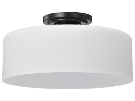 Warren 15  Semi-flush Mount Light, Gun Metal Finish For Discount