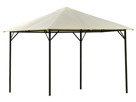 Easycomfort Gazebo da Giardino 3x3m in Metallo con Doppio Tettuccio, Bianco e Crema Discount