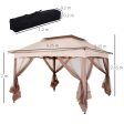 Easycomfort Gazebo da Giardino 3.3x3.3 m in Acciaio e Poliestere con Zanzariera Impermeabile Richiudibile Online Hot Sale