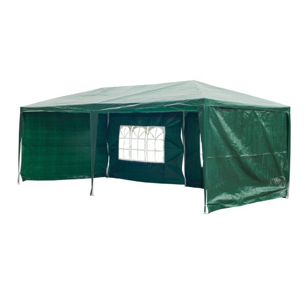 EASYCOMFORT Gazebo da Esterno Impermeabile  in Acciaio e PE con Pannelli Rimovibili, Verde, 3x6m For Cheap