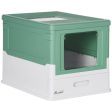 Easycomfort Lettiera per Gatti Chiusa con Paletta, Vassoio Estraibile e 2 Porte, 47.5x35.5x36.7cm, Verde Sale