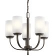 Kennewick 19  5-Light Chandelier with Clear Satin Etched Glass, Olde Bronze Finish Sale