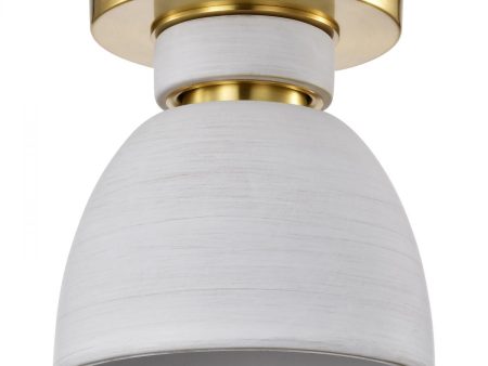 Collins 8  Flush Mount Light, Brushed Brass Finish Supply