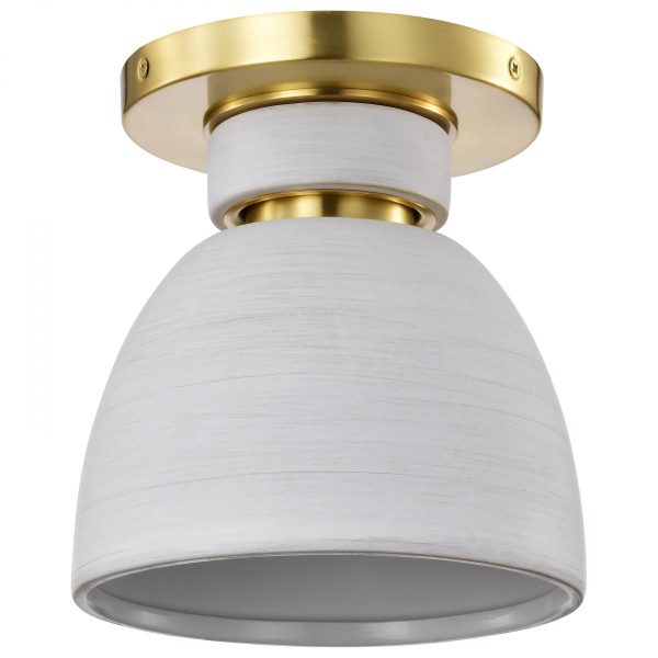 Collins 8  Flush Mount Light, Brushed Brass Finish Supply