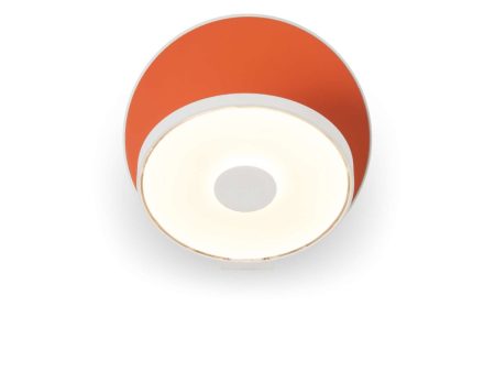 Gravy 5 in. LED Wall Light Hardwire Matte White Body Matte Orange Plate Hot on Sale