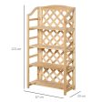 Easycomfort Scaffale Porta Piante da Esterno, Fioriera da Balcone Pieghevole con 4 Mensole Regolabili, Arredamento da Giardino e Casa in Legno, 67x33x123cm Supply