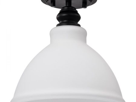 Russel 10  Semi-flush Mount Light, Matte Black Finish For Discount