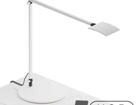 Mosso Pro White Contemporary LED Desk Lamp with Through-Table Mount and USB Port Online Hot Sale