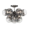 Neveh 27  12 Lights Semi-Flush Mount  Light Metal Gray Finish Sale