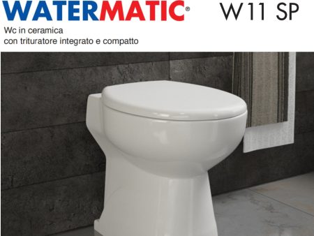 Wc in Ceramica con Trituratore Integrato e Compatto Marca WATERMATIC modello cod. W11 SP Online now