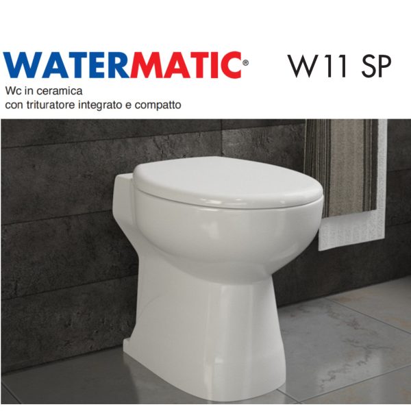 Wc in Ceramica con Trituratore Integrato e Compatto Marca WATERMATIC modello cod. W11 SP Online now