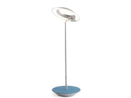 Royyo Silver With Azure Felt Modern LED Desk Lamp with USB Port Online Hot Sale