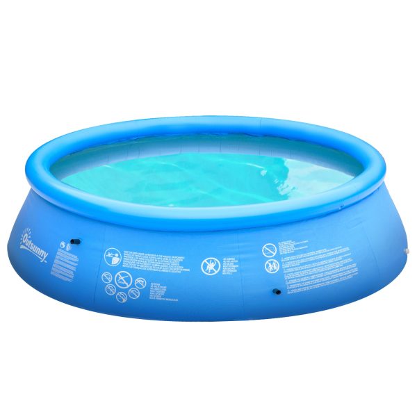 Easycomfort Piscina Gonfiabile per 3-4 Persone in PVC con Pompa Manuale, ?274x76cm, Blu Sale