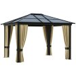 Easycomfort Gazebo da Giardino 3x3.6m in Alluminio con Zanzariera e Tetto in Policarbonato Online Sale