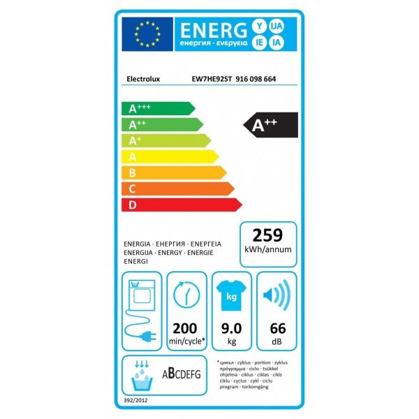 Asciugatrice a Pompa di Calore Electrolux 9 Kg PerfectCare 800 EW7HE92ST Classe A++ For Discount