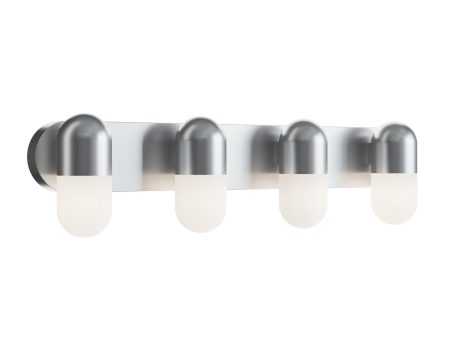 Irvine 33   4-Light LED Bathroom Vanity Light, Satin Nickel Finish Online