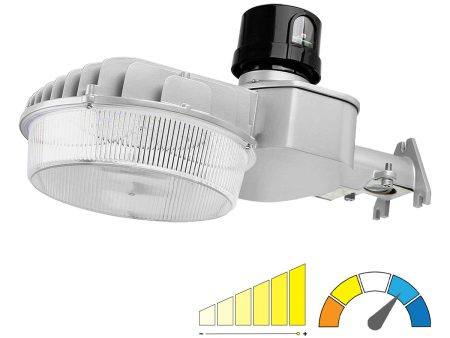 LED Street Light With Photocell, 32-80W, 12000Lm, 30K 40K 50K, Pole Mount, 120-277V, Silver For Sale